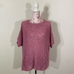 Vertigo sz:L Dusty Rose Pink Knit Scoop Neck Sweater Top